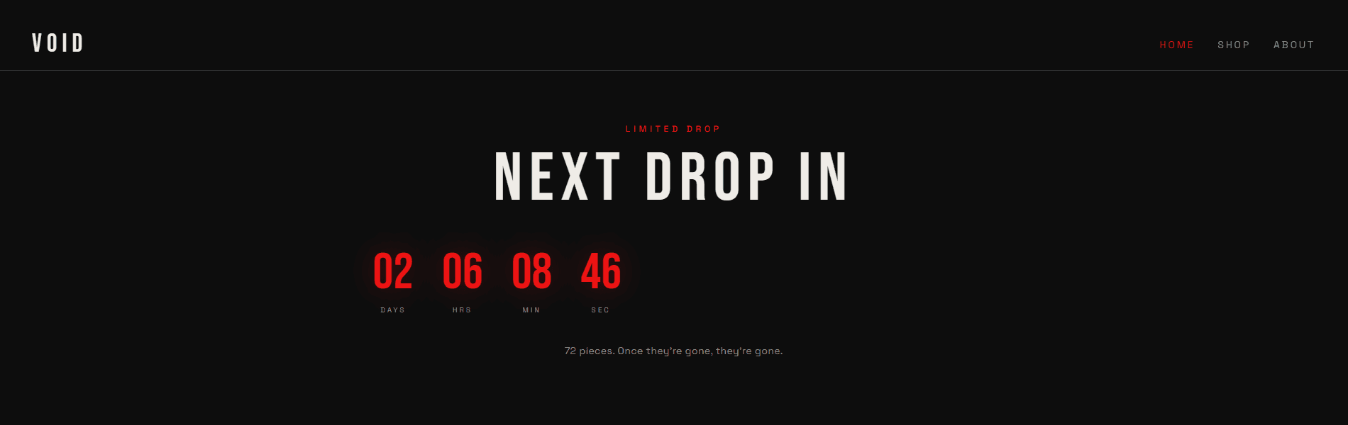 VOID — Premium Streetwear Brand Website screenshot 3