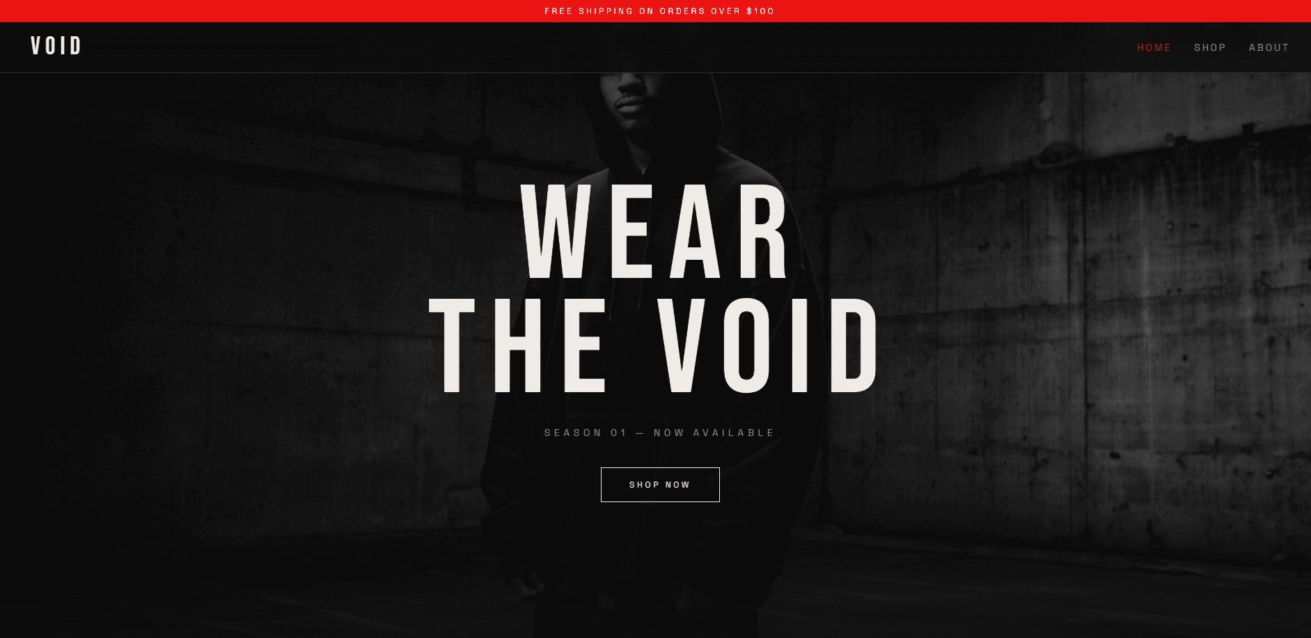 VOID — Premium Streetwear Brand Website
